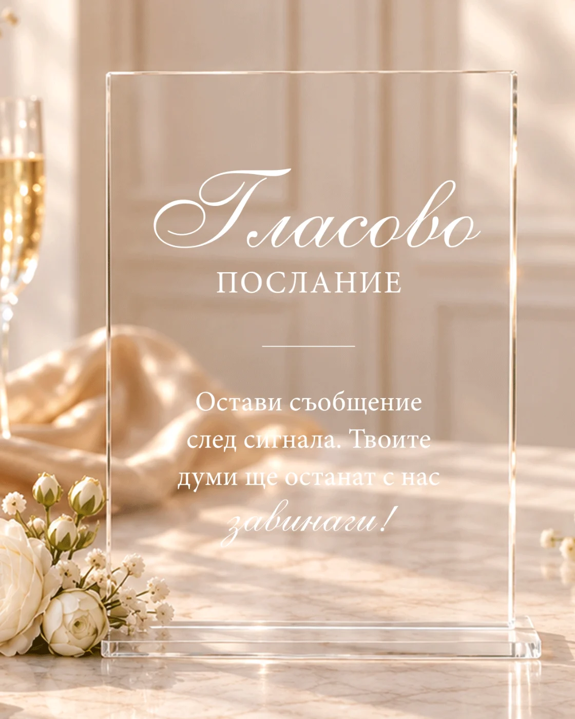 Акрилна табела „Гласово послание“